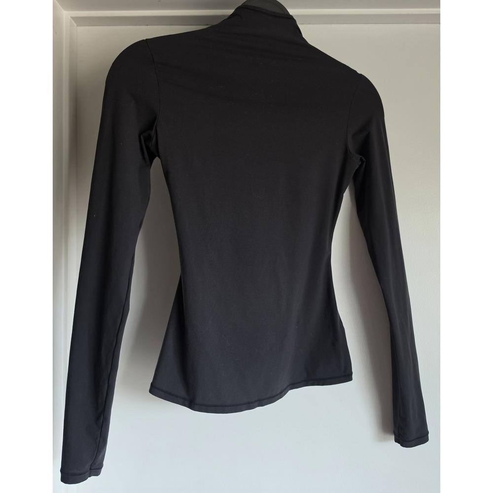 SKIMS Turtleneck Long Sleeve Top Size S Black Solid Minimalist Blouse Shirt
